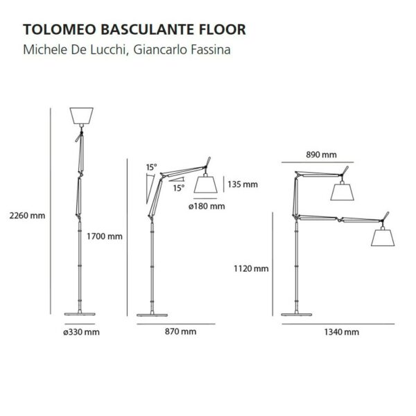 LAMPADA DA TERRA TOLOMEO BASCULANTE - immagine 3